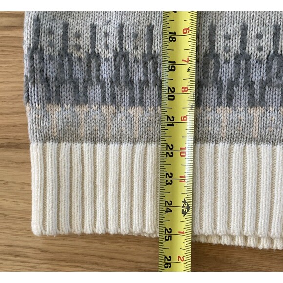 Lands End Women Size 1X Sweater Ivory Fair Isle Chunky Wool Alpaca Turtleneck - Picture 14 of 15